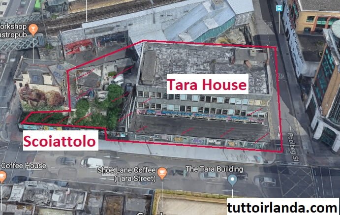 Lavori tara street per demolizione Tara House Dublin